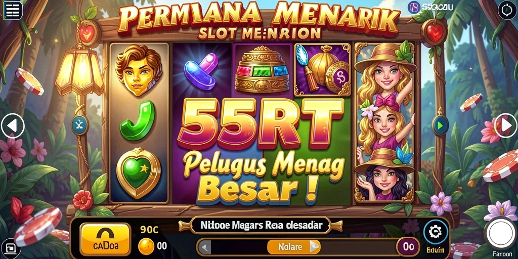 Tampilan gameplay 55RT yang menarik dan penuh warna.