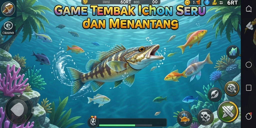 Tampilan gameplay seru di dalam 6RT saat menembak ikan.