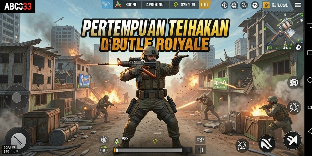 Tangkapan layar menampilkan aksi pertempuran intens dalam ABC33.