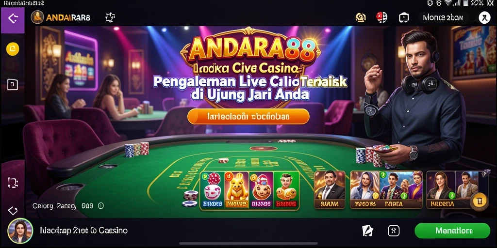 Tampilan menarik gameplay Live Casino ANDARA88 yang menegangkan.
