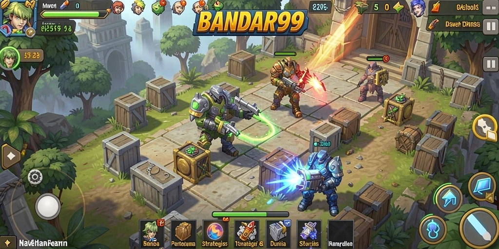 Tampilan gameplay BANDAR99 yang menarik dan penuh strategi Tower Defense.
