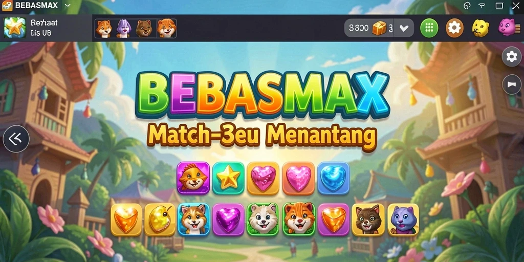 Tampilan gameplay seru BEBASMAX dengan grafis colorful.