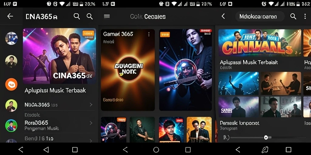 Screenshot gameplay CINA365 menampilkan antarmuka pengguna yang menarik.