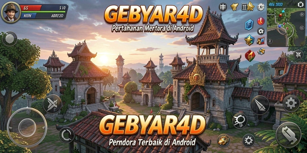 Screenshot GEBYAR4D menampilkan aksi menara yang mendebarkan dalam Tower Defense.