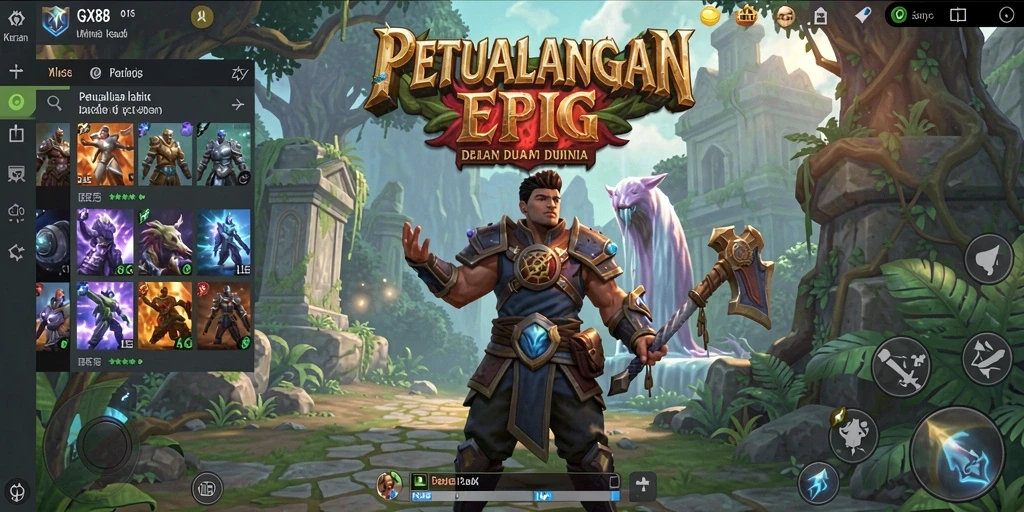 Tangkapan layar gameplay GX88 menampilkan pertarungan epik dengan grafik menawan.