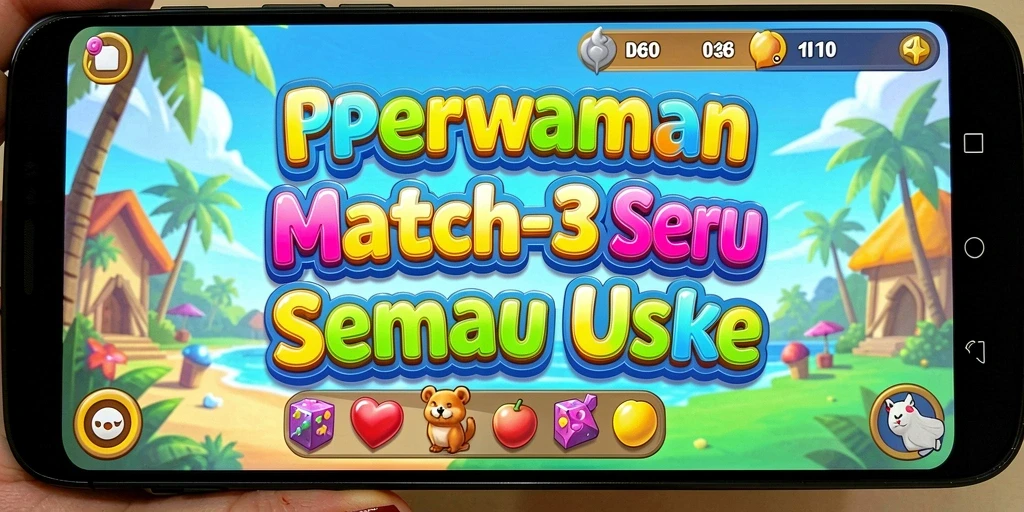 Tampilan gameplay <strong>IDRRP</strong> dengan level-level menantang Match-3.