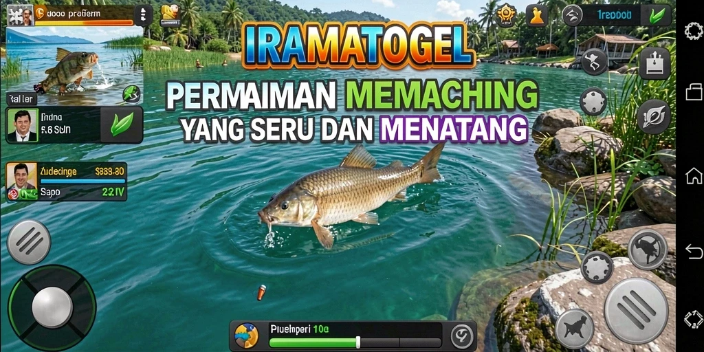 Tampilan gameplay IRAMATOGEL yang menarik saat menangkap ikan.