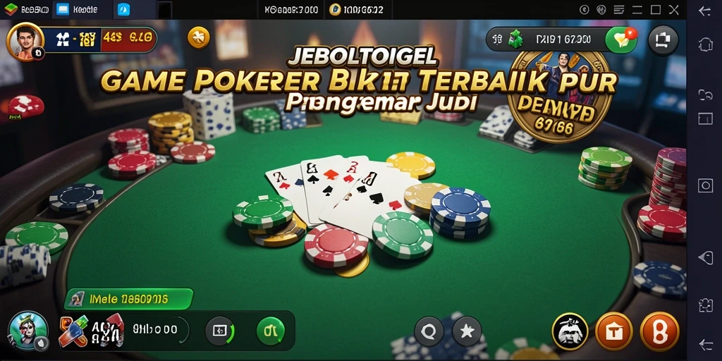 Screenshot gameplay Poker di JEBOLTOGEL menunjukkan aksi seru di meja permainan.