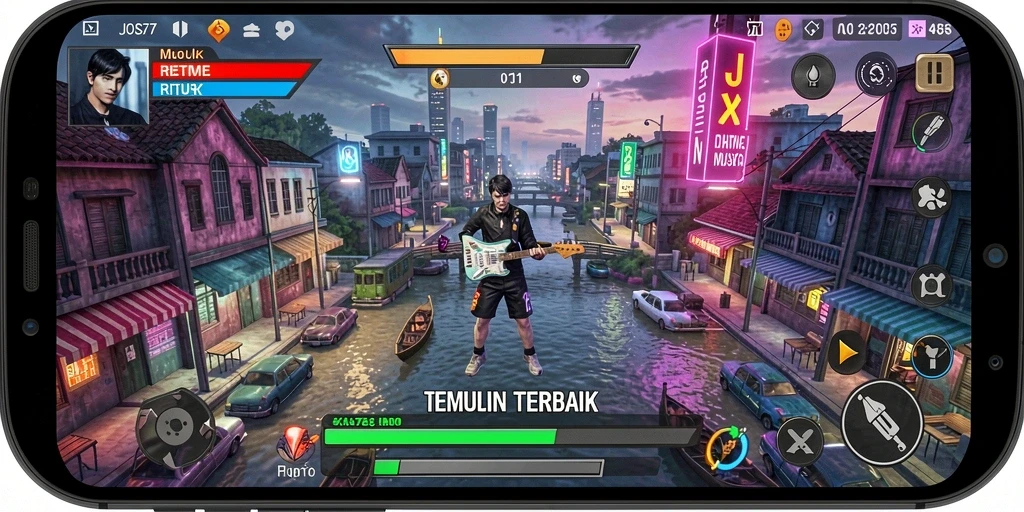 Tampilan gameplay interaktif dari aplikasi JOS77.