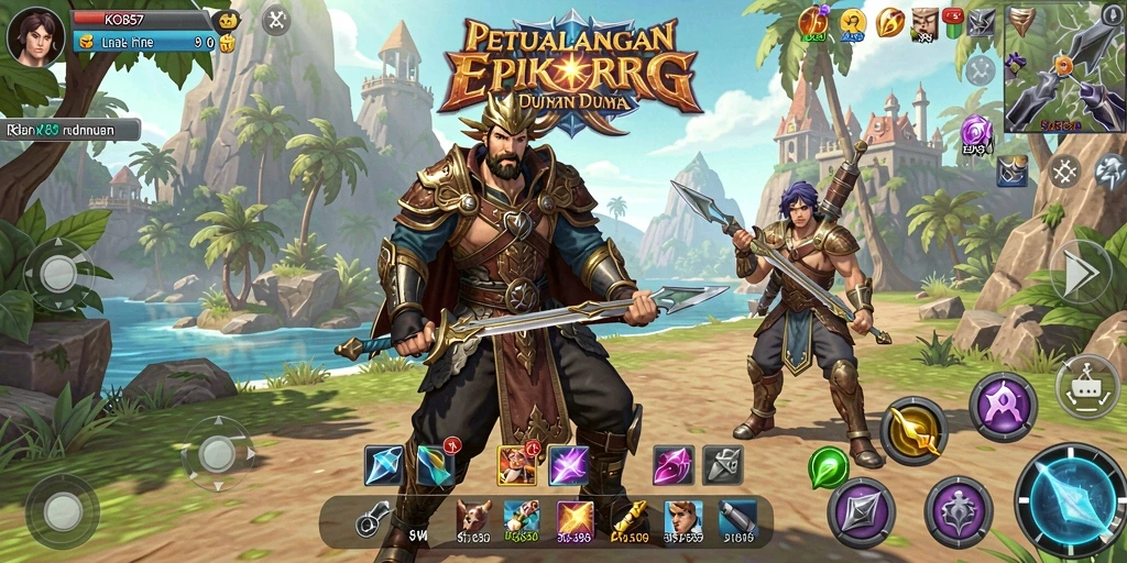Tangkapan layar menampilkan aksi seru dalam permainan RPG KO857.