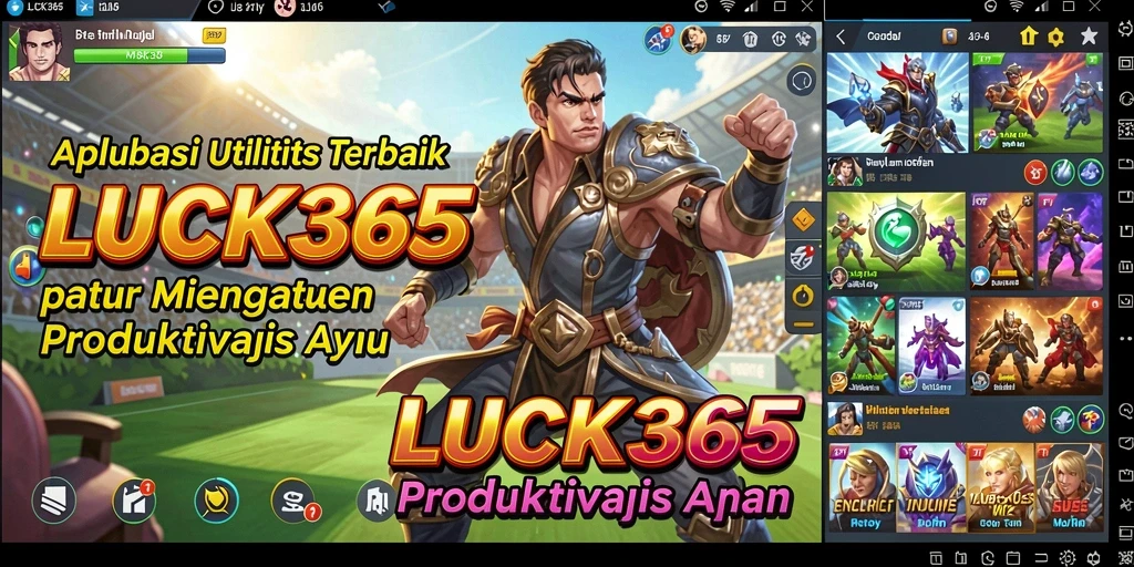 Screenshot utama LUCK365 menampilkan antarmuka aplikasi yang ramah pengguna.