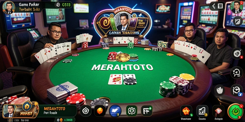 Gameplay seru di MERAHTOTO dengan atmosfer poker yang mendebarkan.