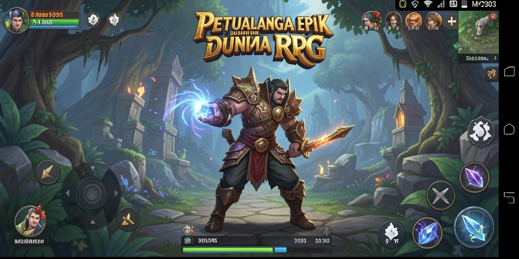 Screenshot MPO303 menampilkan pertarungan epik di dunia RPG yang menawan.