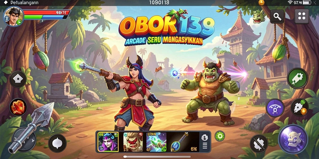 Screenshot utama OBOR138 menampilkan gameplay arcade yang seru dan mendebarkan.