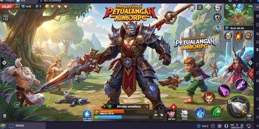 Tangkapan layar gameplay <strong>OKJKT</strong> menunjukkan dunia fantasi yang penuh warna.