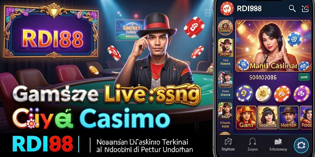 Screenshot gameplay RDI88 menunjukkan dealer langsung yang interaktif dan permainan kasino seru.