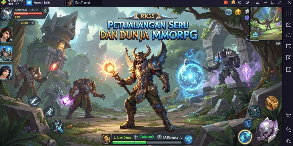 Tampilan gameplay penuh aksi dari game MMORPG RK55.