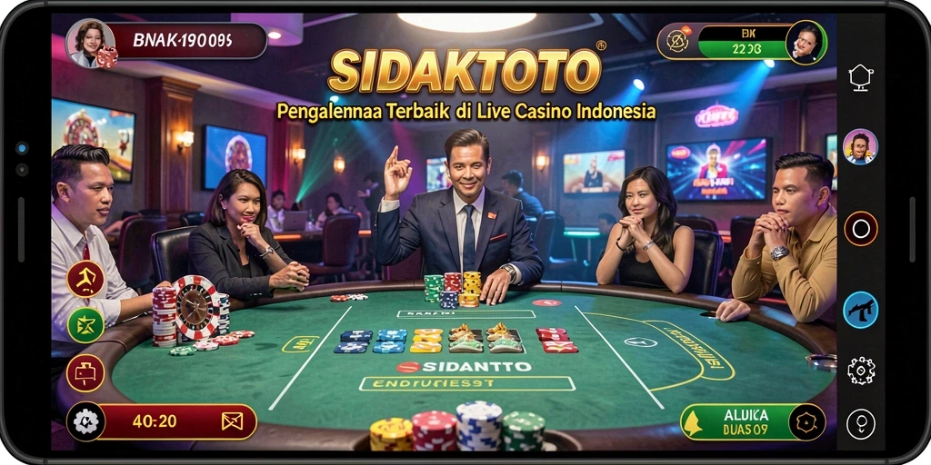 Tampilan gameplay Live Casino yang menegangkan dan interaktif.