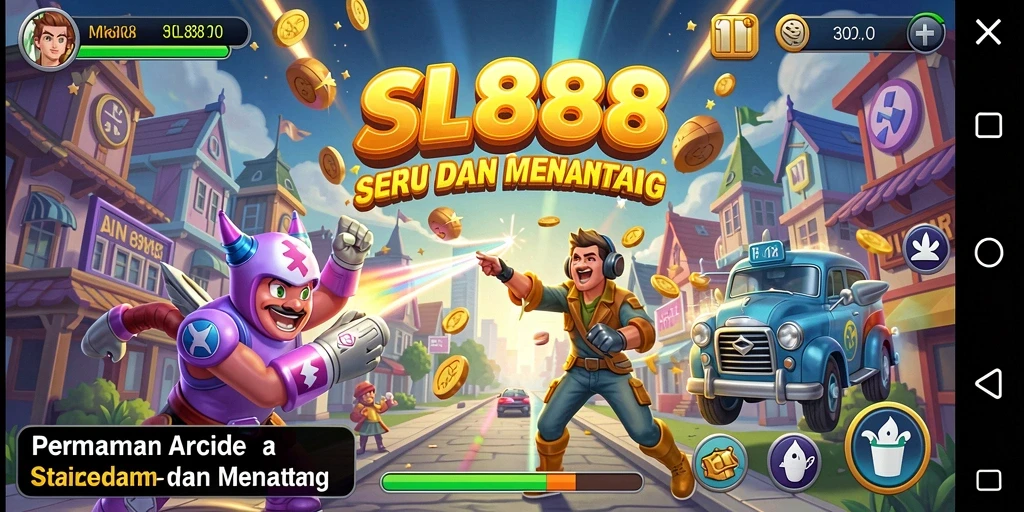 Tampilan gameplay seru SL888 yang penuh tantangan dan warna.