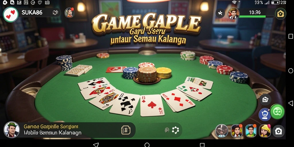 Tampilan gameplay Gaple seru di SUKA86.