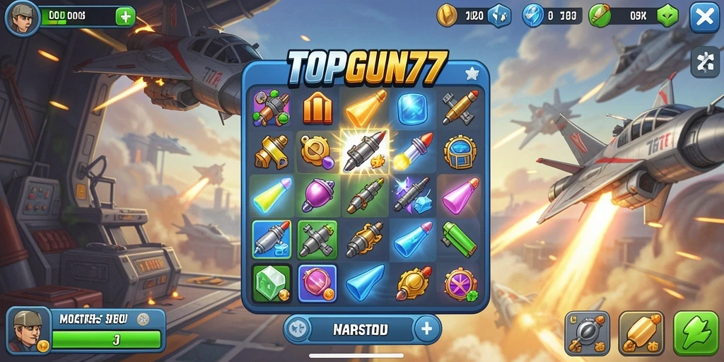 Tampilan gameplay menarik dari <strong>TOPGUN77</strong> dengan kombinasi warna yang cerah.