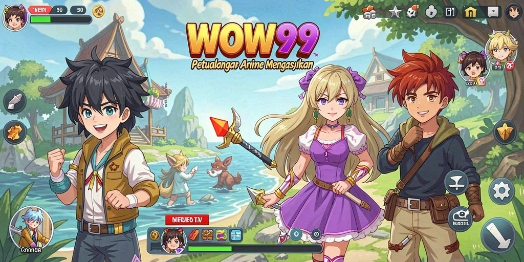 Tangkapan layar menampilkan karakter Anime dalam aksi seru.